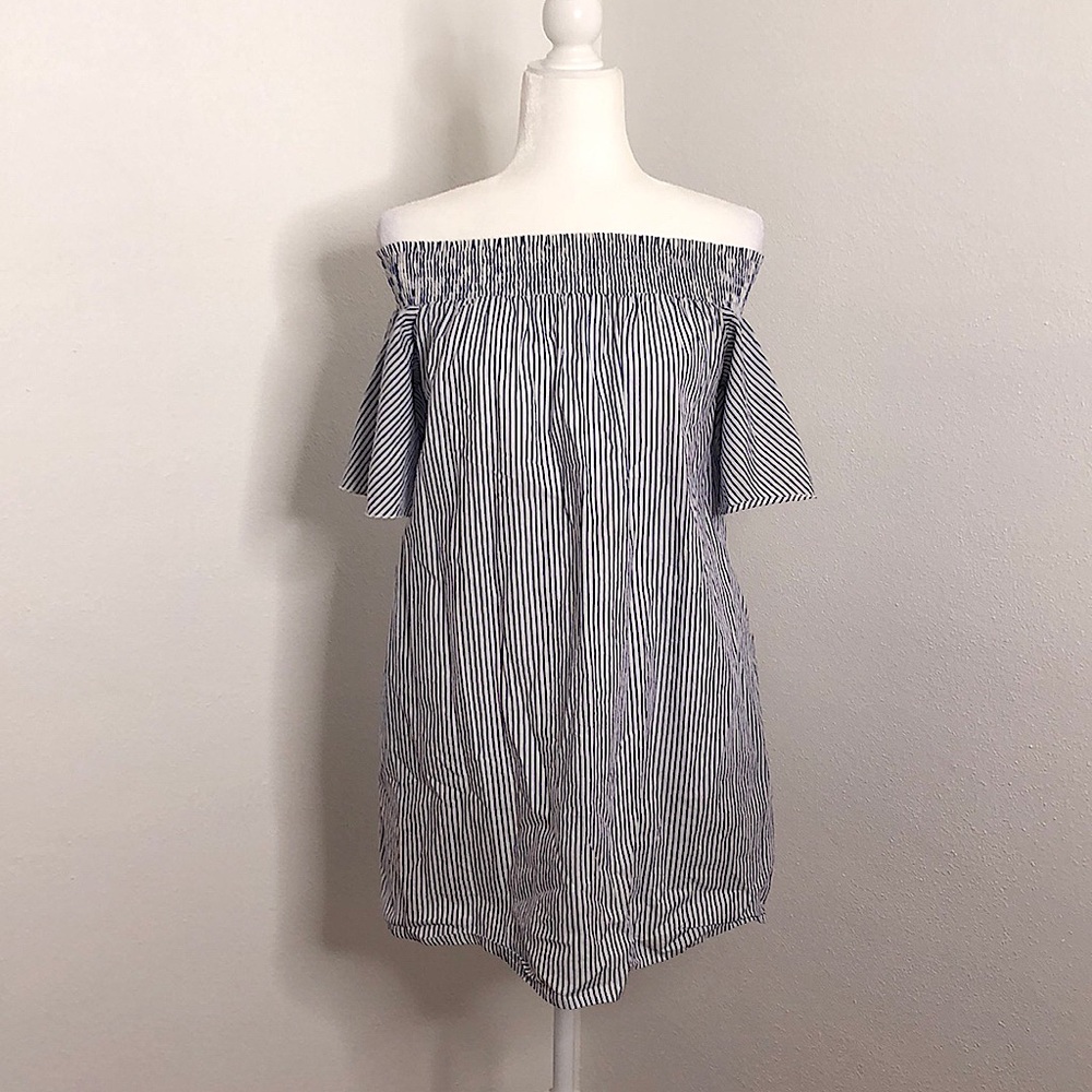 Forever 21 Off The Shoulder Striped Summer Dress